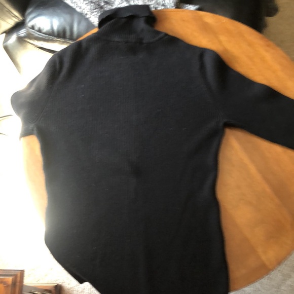 FDJ French Dressing Womens black Ribbed Turtleneck Long-sleeved shirt Size M - Picture 3 of 6